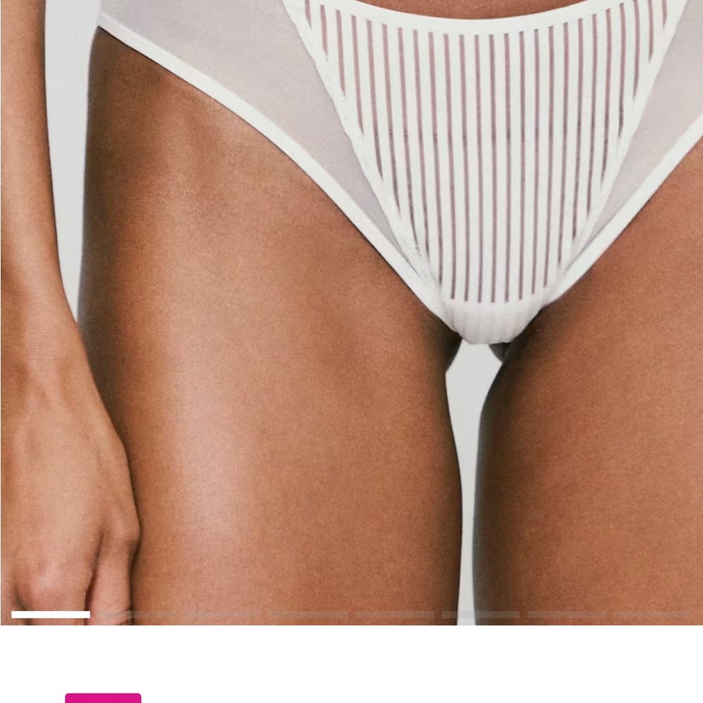 Chic Sheer Striped White Panties